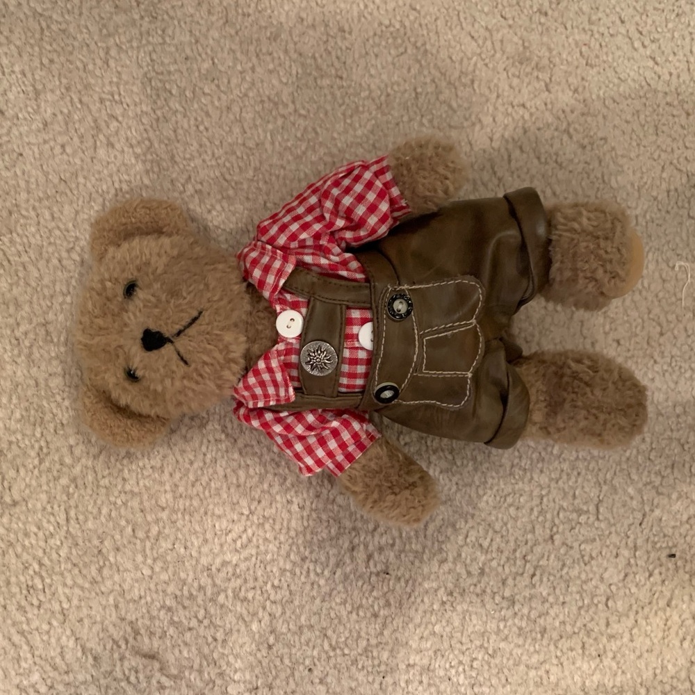 Authentic German stuffed bear with lederhosen